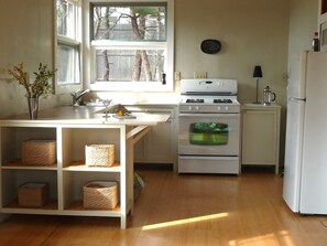 Kitchen well stocked for amateur or gourmand.
