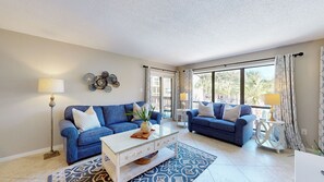 Living Room with Coastal Furnishings