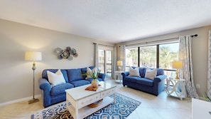 Living Room with Coastal Furnishings