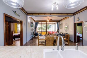 View from Kitchen of Dinning and Living Area