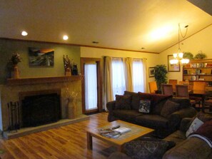 View to the formal dining area from the living room area