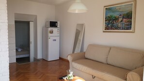 living room with pull out sofa bed 