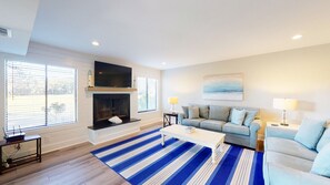 Living Room with Mounted Smart TV