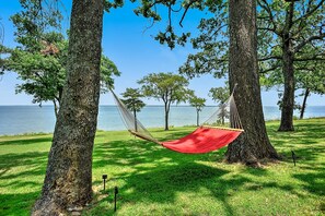 rest in the hammock by the water