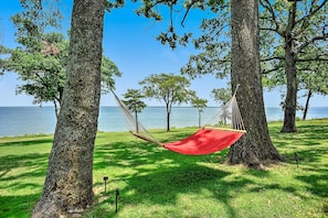 rest in the hammock by the water