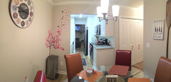 Gorgeous breakfast area leads into kitchen