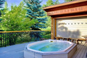 After a day on the slopes enjoy a soak in the community hot tub.