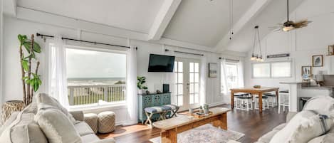 Galveston Vacation Rental | 3BR | 2BR | Stairs Required | 1,300 Sq Ft
