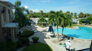 View from living room - pool and beach