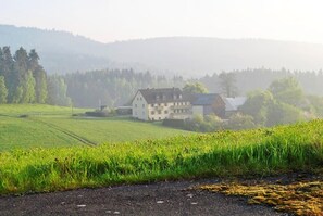 Ferienwohnungen Familie Petrik (Friedenfels)-Unser Haus in der Morgendämmerung