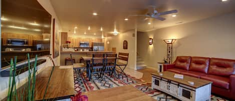 Beautiful open Living room and kitchen area.
