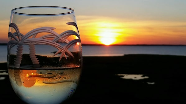 Perfect place for a glass of wine - Our large double balcony w/ beautiful sunset