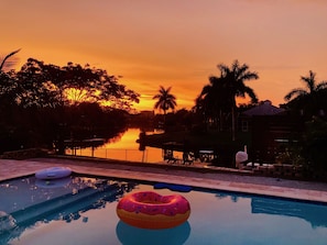 Sunset Pool & Canal view