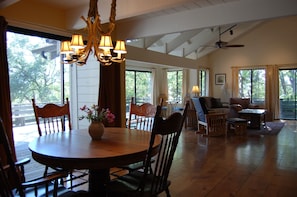 Dining room off of deck.