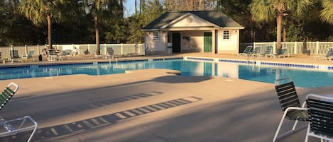 Our beautiful pool, just steps away from your front door! Come relax and enjoy!