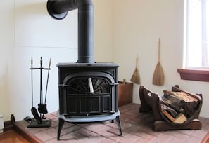 Your own cozy wood burning fireplace