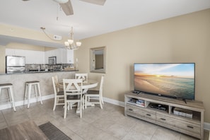 Living room and dining area