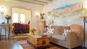 View of sitting room looking towards bedroom
