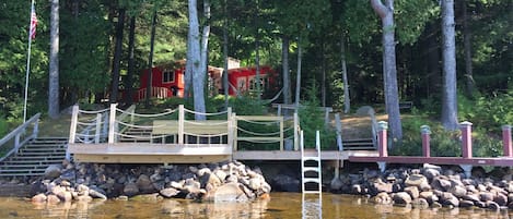 Dock system with lg relaxing area on the left & catwalk leading to original dock