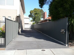 Long private driveway to home for extra parking