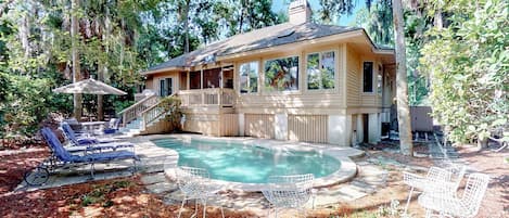 Rear View of Home with Private Pool