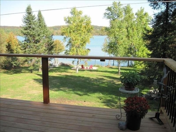 View from the  balcony deck overlooking Lake Leelanu.