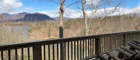 Main level deck with winter views