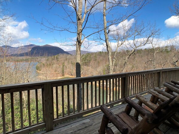 Main level deck with winter views