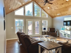 Tinted windows in living room so you can enjoy the views.