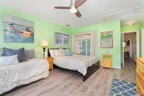The front bedroom has options for sleepers! A full, twin bed, and a trundle twin. Please keep the occupancy rules in mind per bedroom.
