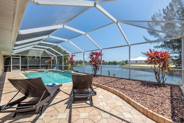 private heated pool with southern exposure