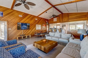 Top-Level Living Room with Deck Access
