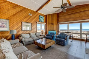 Top-Level Living Room with Deck Access
