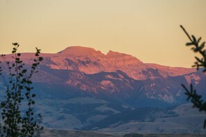 View of Sleeping Indian from Deck at Sunset