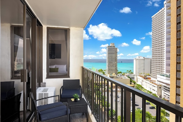 Enjoy great ocean views from the balcony