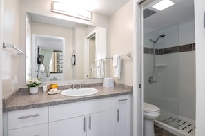 Full bathroom with walk-in shower
