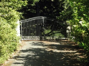 Gated driveway.