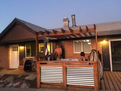 Relax in the hot tub and enjoy time with family and friends.