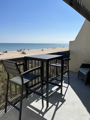 The view from your private living room deck. Steps away to the beach!