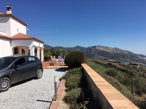 Front seating area with stunning views accross the Med to Africa
