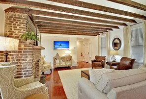 View from kitchen into living room.