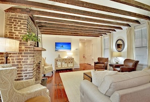 View from kitchen into living room.