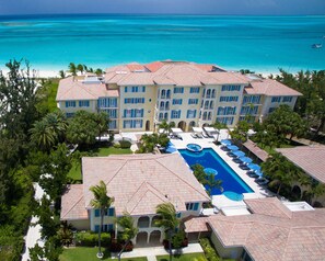 Aerial view of Villa Renaissance - steps to the sand