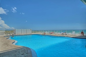 Newly remodeled beach front pool.