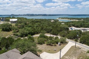 Aerial view from the house of the lake.