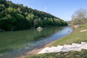 Stairs leading into Guadalupe River!