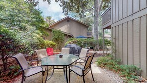 Outdoor Dining with Gas and Charcoal Grill