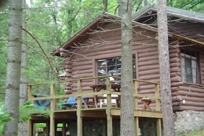 deck overlooks Wequas Lake