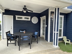 Back patio dining area