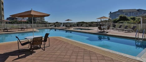 Communal pool steps from the home!